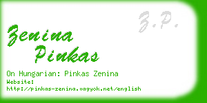 zenina pinkas business card